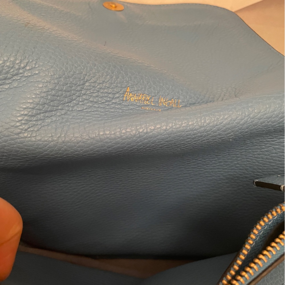 Annabel Ingall Sky Blue Crossbody Bag with Gold Accents - Picture 7 of 16